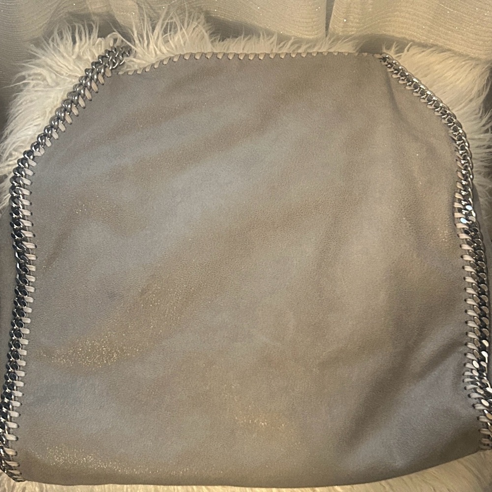 Stella McCartney Silver-Toned Chain Gray Shoulder Bag - Picture 5 of 9